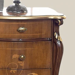 Comodino Classico 3 Cassetti di Lusso Legno Noce Made in Italy - Cambrige