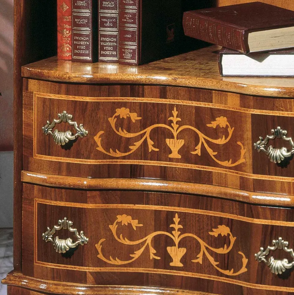 Comodino Classico in Legno di Noce con Cassetti Made in Italy - Elegant
