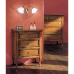 Comodino con 3 Cassetti in Legno Bassano Francia Realizzato in Italia - Hawwat
