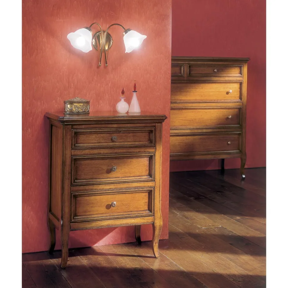 Comodino con 3 Cassetti in Legno Bassano Francia Realizzato in Italia - Hawwat
