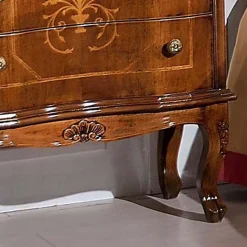 Comodino con 3 Cassetti in Legno di Noce Bassano Made in Italy - Luxury