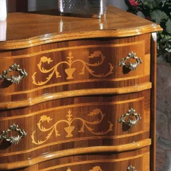 Comodino con Cassetti in Legno di Noce o Bianco Made in Italy - Elegant