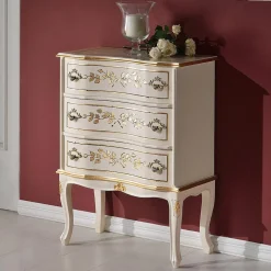 Comodino con Cassetti in Legno di Noce o Bianco Made in Italy - Elegant
