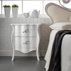 Comodino con 2 Cassetti in Listellare di Tiglio Made in Italy - Babaevo
