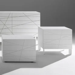 Comodino con 1 Cassetto in Agglomerato Ligneo Verniciato - Leone