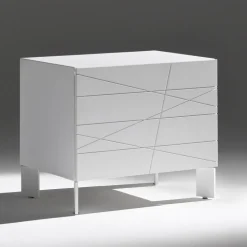 Comodino con 1 Cassetto in Agglomerato Ligneo Verniciato - Leone