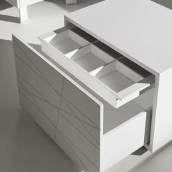 Comodino con 1 Cassetto in Agglomerato Ligneo Verniciato - Leone