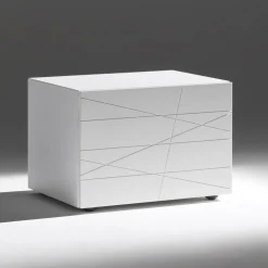 Comodino con 1 Cassetto in Agglomerato Ligneo Verniciato - Leone