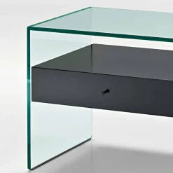 Comodino di Design Moderno in Vetro Extrachiaro Made in Italy– Segreto