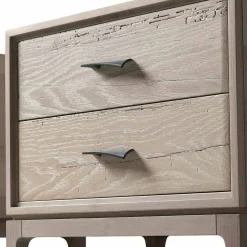 Comodino moderno 2 cassetti in rovere antico, l.60xp.42 cm, Margo