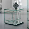 Comodino Tavolino in Vetro Extrachiaro 2 Dimensioni Made in Italy - Linzy