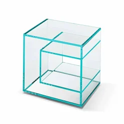 Comodino Tavolino in Vetro Extrachiaro 2 Dimensioni Made in Italy - Linzy