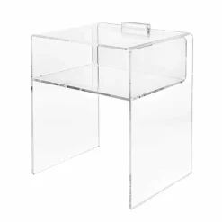 Comodino trasparente con luce LED illuminabile al tocco Adelia