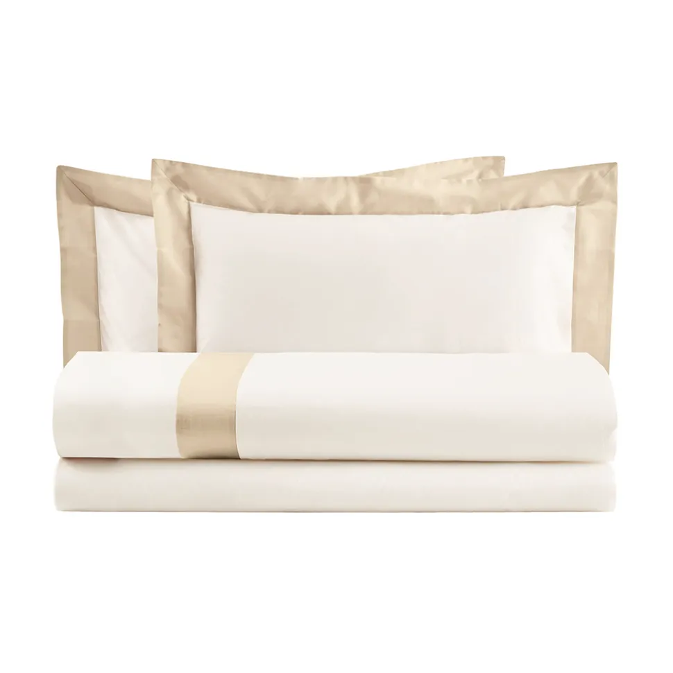 Completo Copripiumino King Size in 100% Cotone e 10% Raso di Cotone - Dettaglio