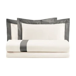 Completo Copripiumino King Size in 100% Cotone e 10% Raso di Cotone - Dettaglio