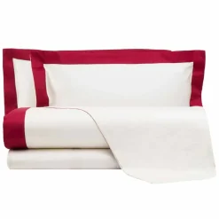 Completo Lenzuola da Letto Matrimoniale in Raso con Bordi Colorati - Giacinto