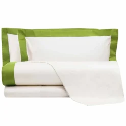 Completo Lenzuola da Letto Matrimoniale in Raso con Bordi Colorati - Giacinto