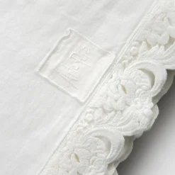 Completo Lenzuola Matrimoniale in Lino Leggero e Pizzo Armonia 2 Colori - Dettox