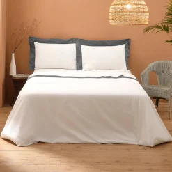 Completo Letto King Size in 100% Cotone e 10% Raso di Cotone - Dettaglio