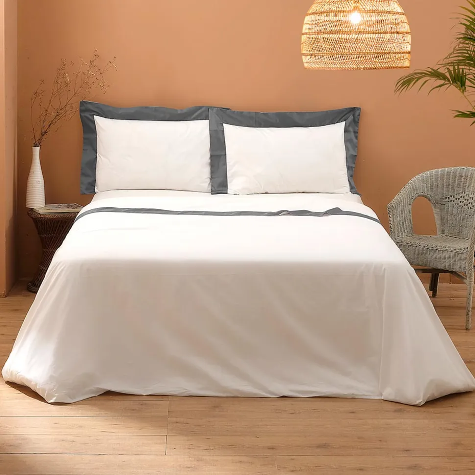 Completo Letto King Size in 100% Cotone e 10% Raso di Cotone - Dettaglio