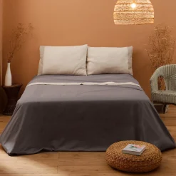 Completo Letto Matrimoniale in 90% Cotone e 10% Lino Made in Italy - Nestle
