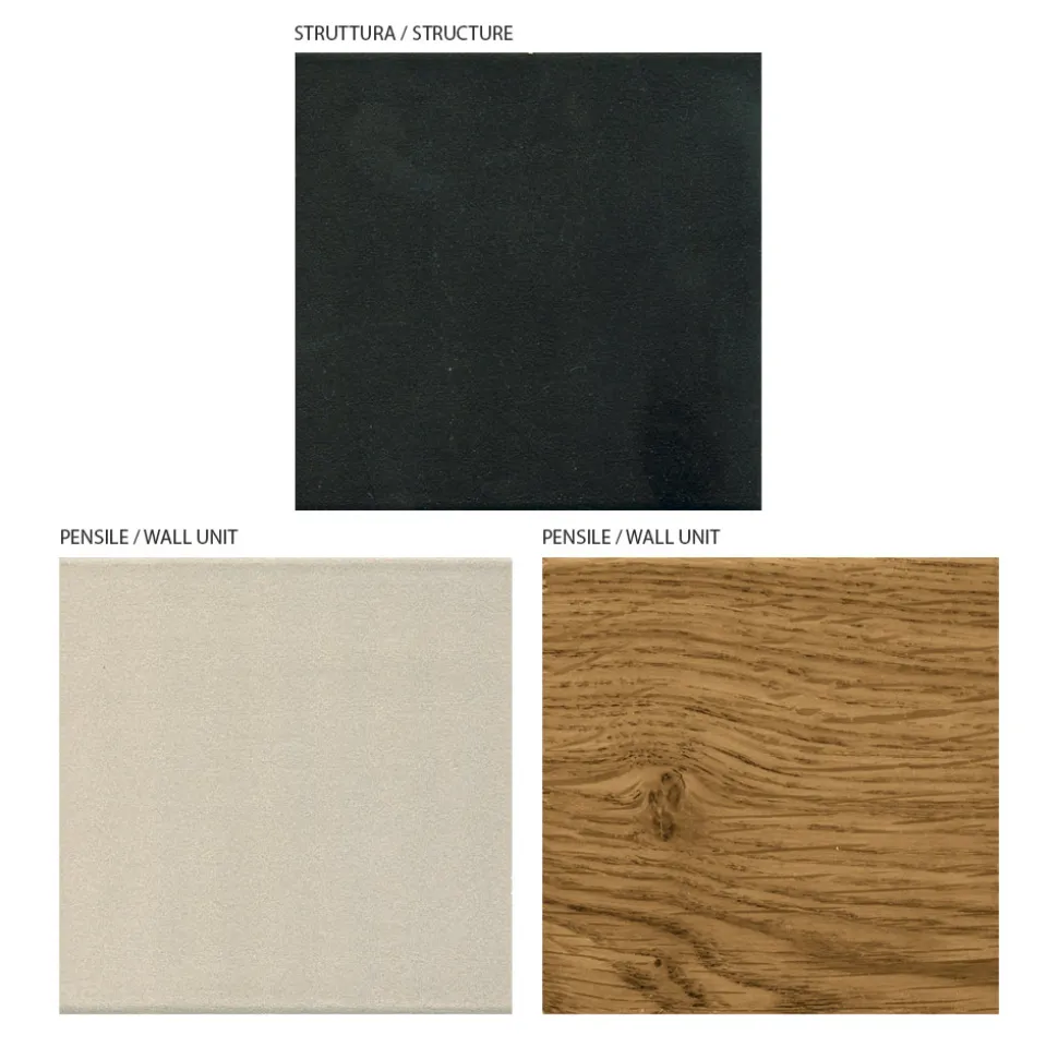Composizione a Parete in MDF e Listellare Placcato Rovere Made in Italy - Marit