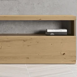 Composizione a Parete Moderna in Finitura Rovere Nodato Nordico e Ferro - Siri