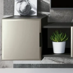 Composizione a Parete Moderna da Soggiorno in MDF Made in Italy - Linn