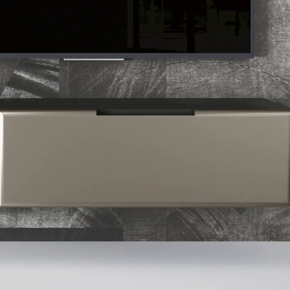 Composizione a Parete Moderna da Soggiorno in MDF Made in Italy - Linn