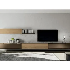 Composizione a Parete Moderna in Finitura Rovere Nodato Nordico e Ferro - Iselin