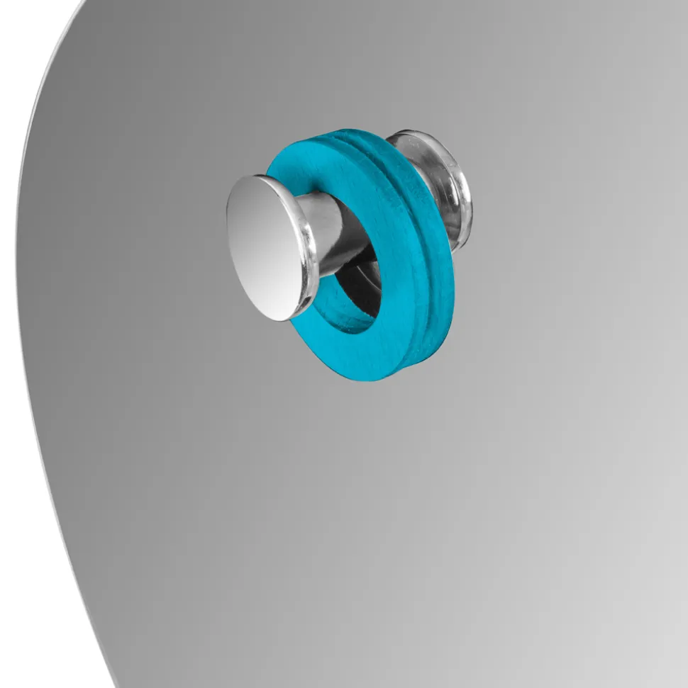 Composizione Arredo Bagno Incluso di Accessori con Dettagli Blu - Carolie