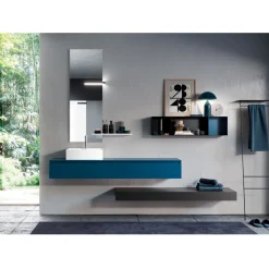 Composizione Bagno Completa di Specchio, Lavabo in Ceramica Made in Italy - Palom