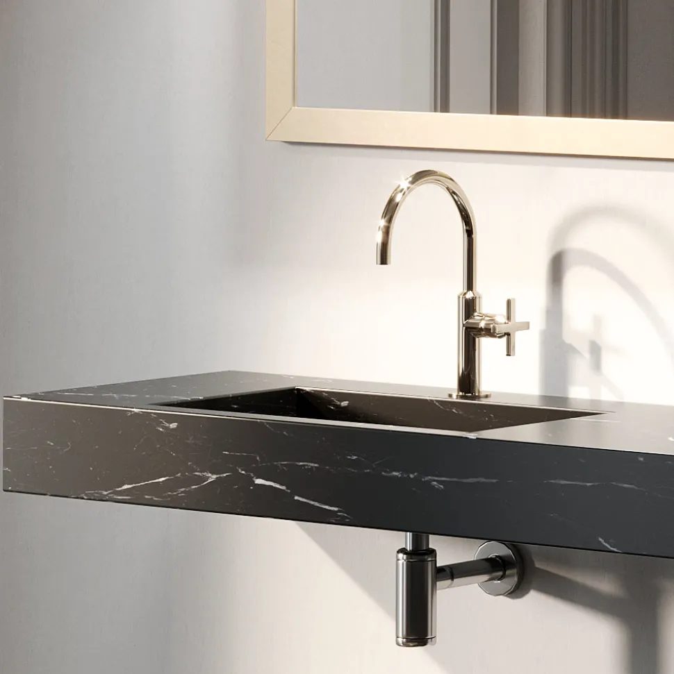 Composizione Bagno Completa di Specchio e Doppio Lavabo Made in Italy - Palom