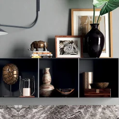 Composizione Bagno Completa di Specchio, Lavabo, Base e Top Made in Italy - Palom