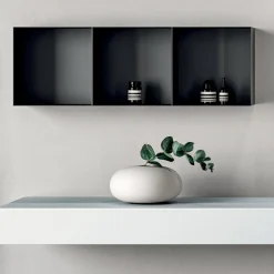 Composizione Bagno Composta da Mensola con Lavabo, Pensili e Specchio - Velaria