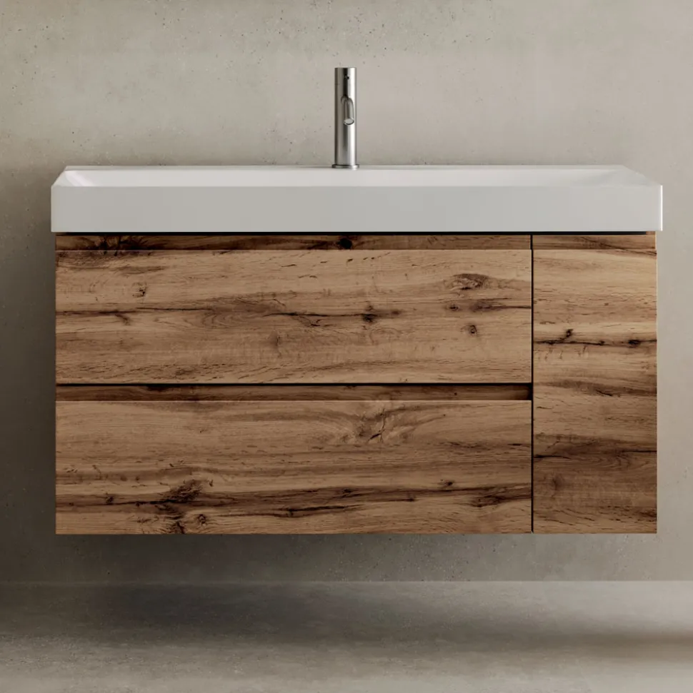 Composizione Bagno Comprensiva di Base con 2 Cassetti e 1 Anta Quercia - Titan