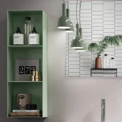 Composizione Bagno con Base Rovere Miele, Lavabo e Specchio Made in Italy - Kilos