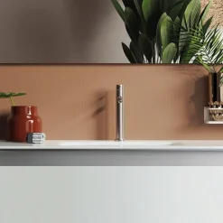 Composizione Bagno con Base Sospesa, Specchio e Lavabo Made in Italy - Dream