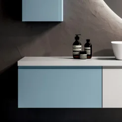 Composizione Bagno con 2 Basi con 1 Cassetto Ciascuna e Specchio - Titan