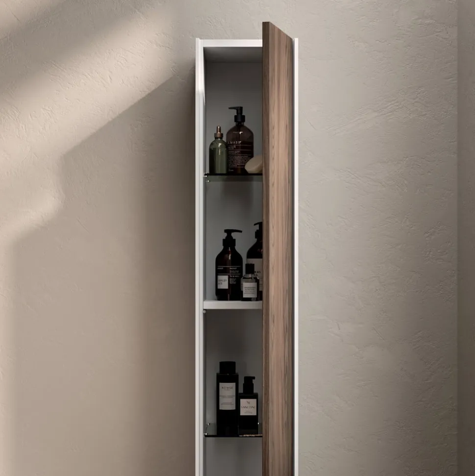 Composizione Bagno con 4 Cassetti in Rovere Rio, Specchio e Lavabo - Velaria