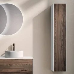 Composizione Bagno con 4 Cassetti in Rovere Rio, Specchio e Lavabo - Velaria