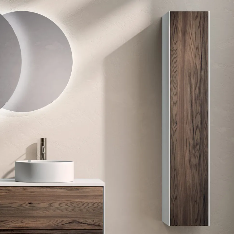 Composizione Bagno con 4 Cassetti in Rovere Rio, Specchio e Lavabo - Velaria