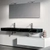 Composizione Bagno con 1 Cassetto Bianco, Specchio e Mensola Hpl Marquina - Velaria