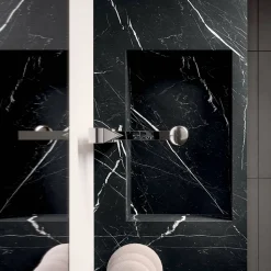 Composizione Bagno con 1 Cassetto Bianco, Specchio e Mensola Hpl Marquina - Velaria
