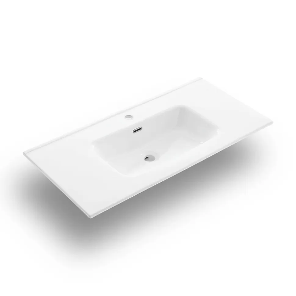 Composizione Bagno con 6 Cassetti Tortora, Specchio e Lavabo - Velaria