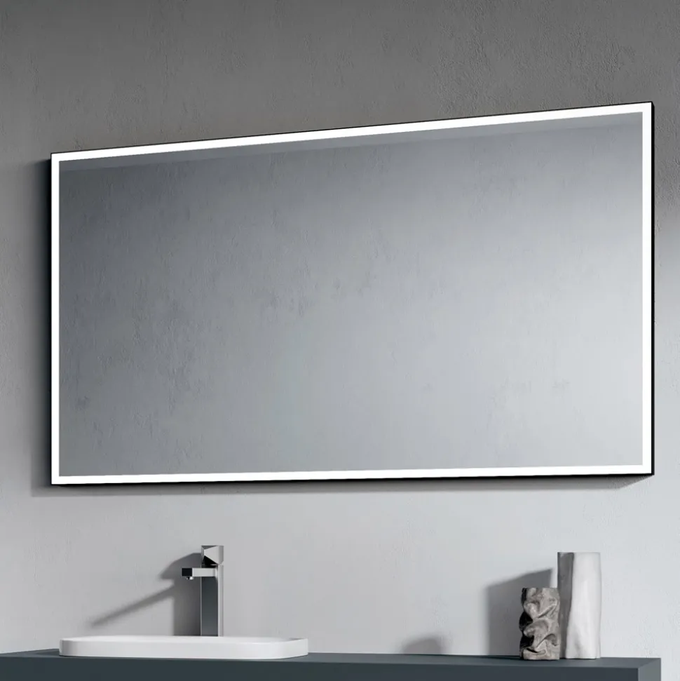 Composizione Bagno con 4 Cassetti Blu Avio, Specchio e Lavabo - Velaria