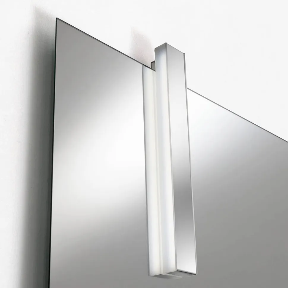 Composizione Bagno con 1 Cassetto, 2 Mensole in Quercia, Lavabo e Specchio - Titan