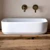 Composizione Bagno con 2 Cassetti in Quercia, Lavabo in Ceramica e Specchio - Titan