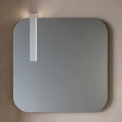 Composizione Bagno con 2 Cassetti in Quercia, Lavabo in Ceramica e Specchio - Titan