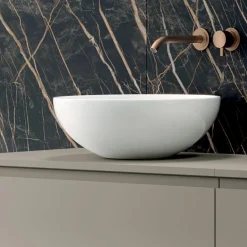 Composizione Bagno con 4 Cassetti, 2 Lavabi in Ceramica e Specchio - Titan